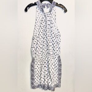 Splendid White and Navy Halter Romper with Geometric Print